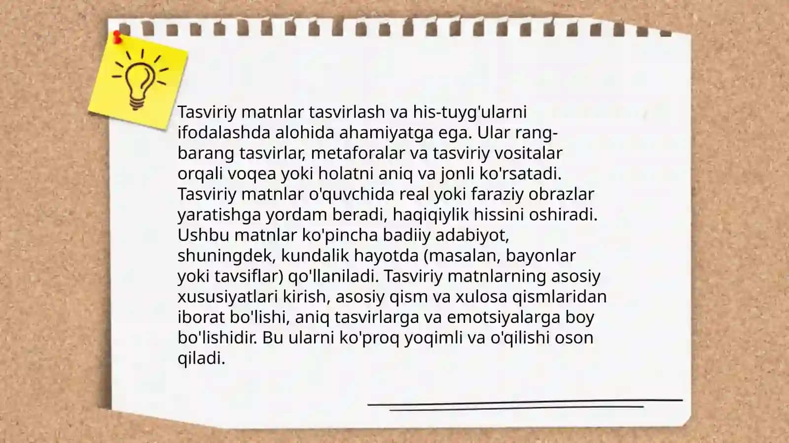 Matn turlari tasviriy hikoya va muhokama 3
