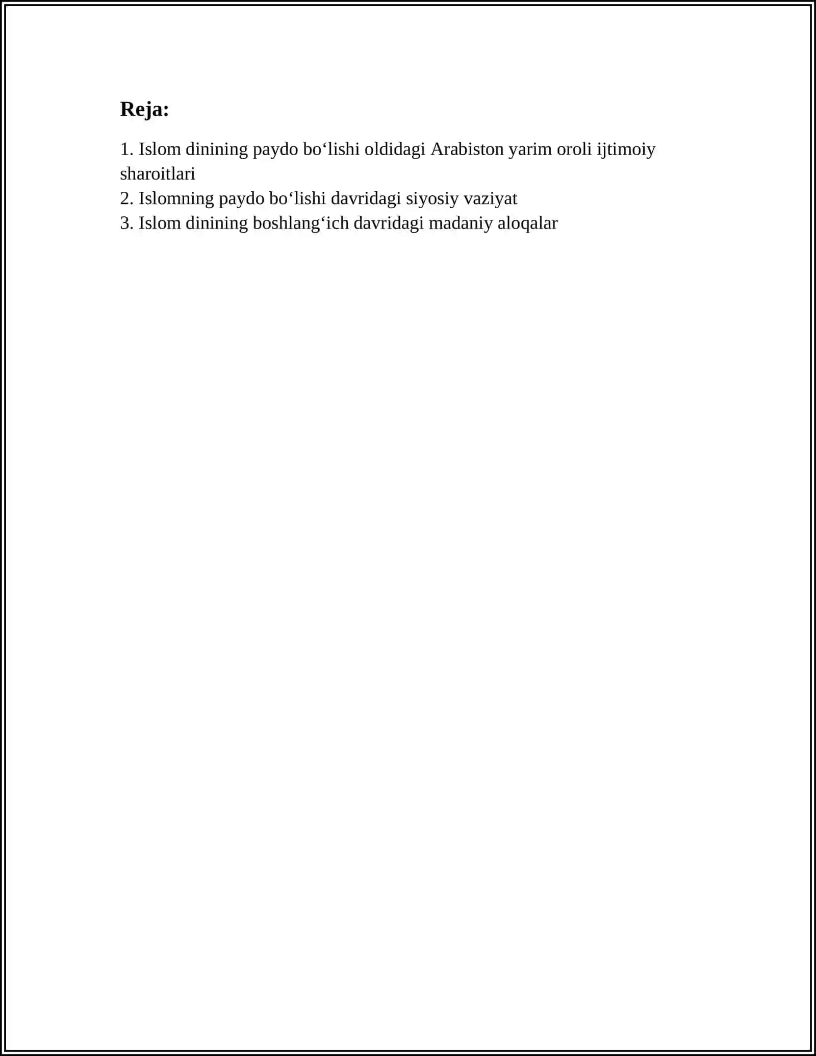 ISLOM DININING PAYDO BO‘LISHIDAGI IJTIMOIY-SIYOSIY VA MADANIY SHAROITLAR 3