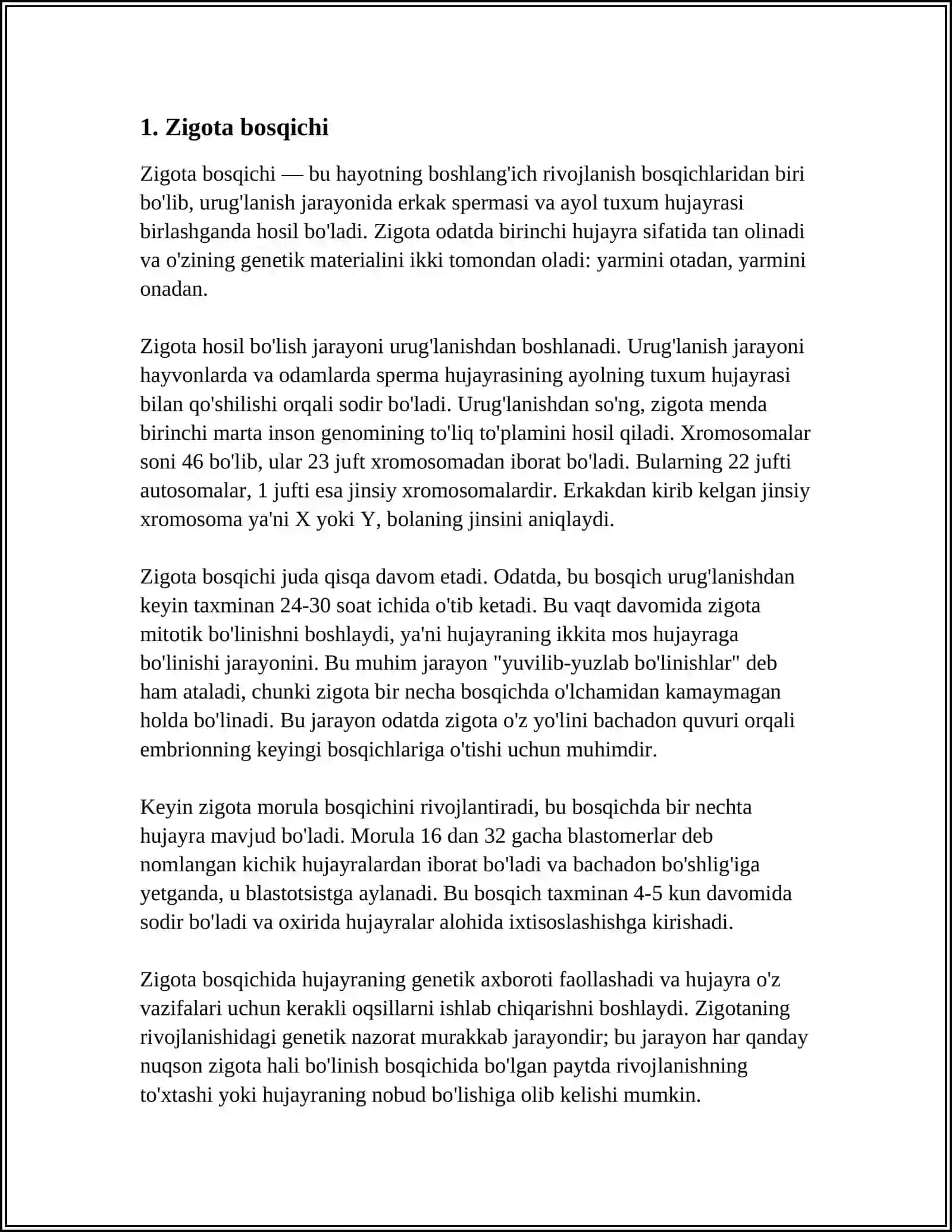 HUJAYRA ONTOGENIZINING RIVOJLANISH BOSQICHLARI 3