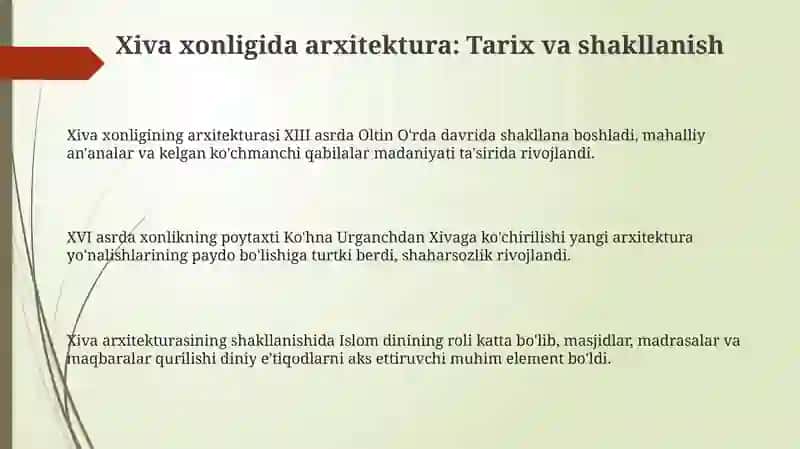 Xiva xonligidagi me'morchiliklar 3