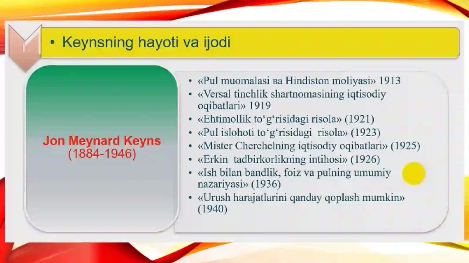 Keyns va keynschilik talimoti 3
