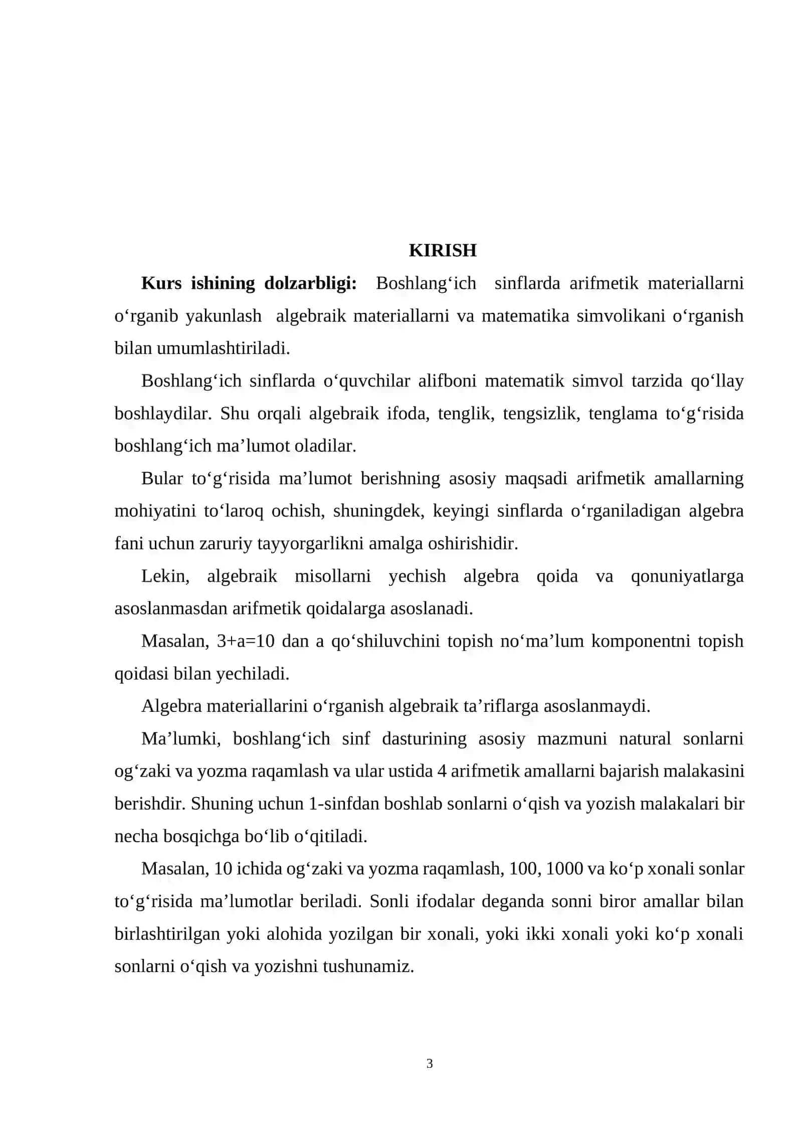 ALGEBRAIK MATERIALLARNI O‘QITISH METODIKASI 3