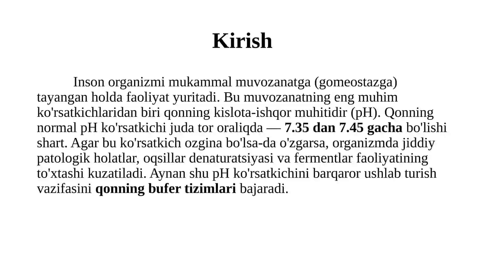 Qonning bufertizimlari va ularning roli 3
