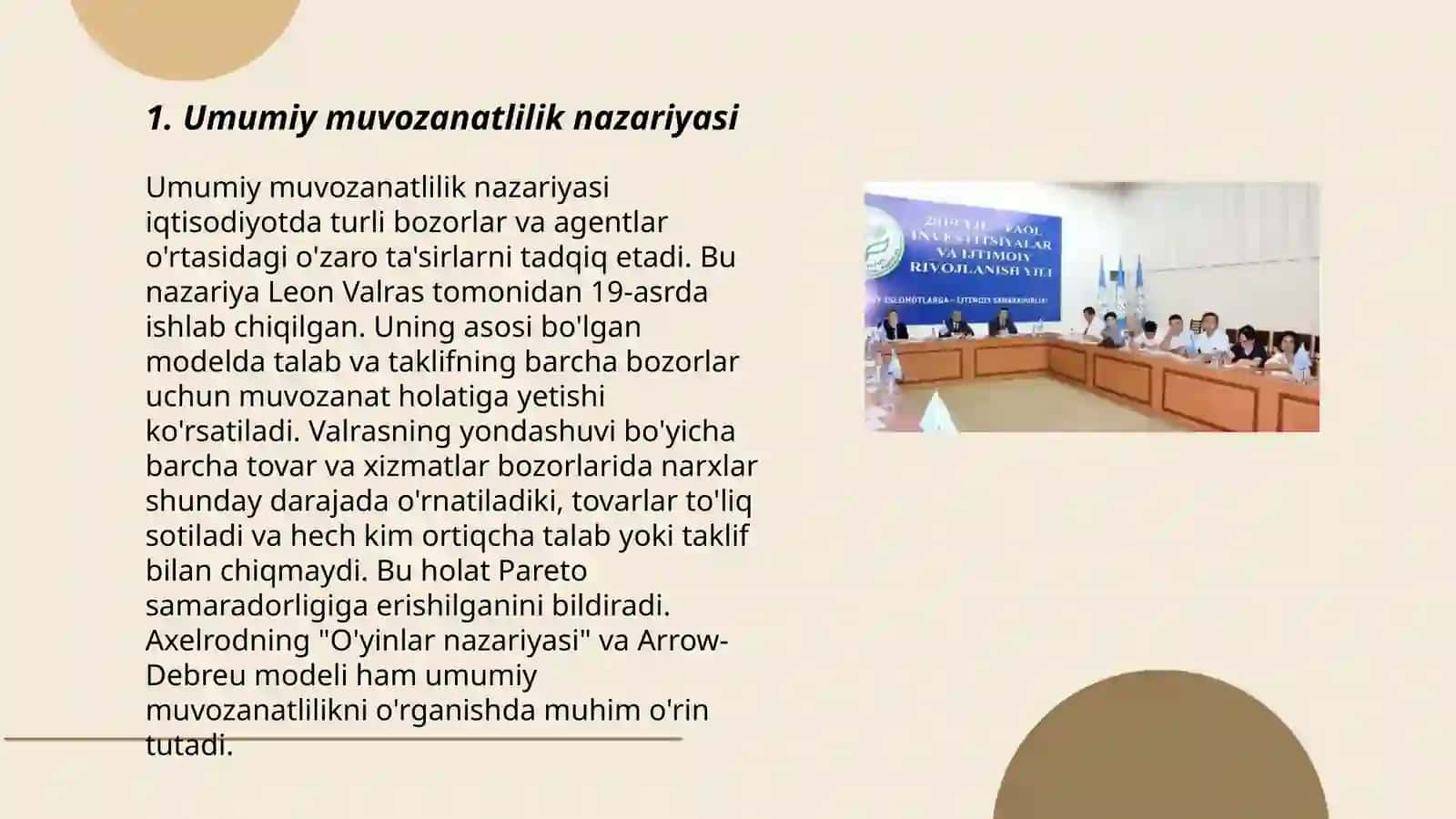 Umumiy muvozanatlilik va samaradorlik 3