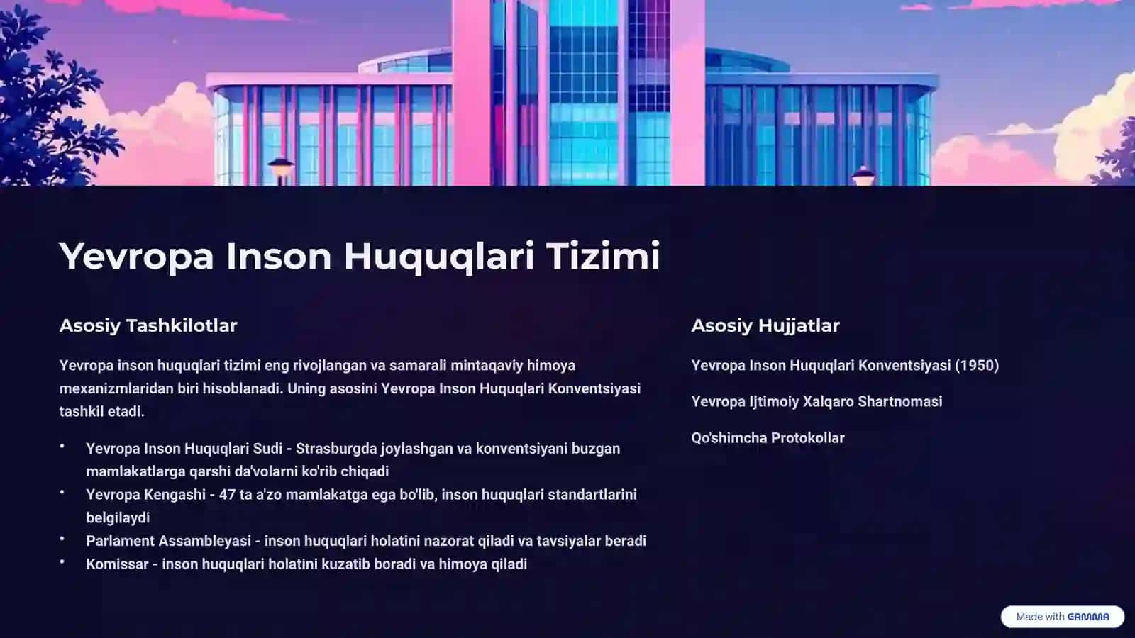 Inson Huquqlari Boyicha Mintaqaviy Tuzilmalar 3