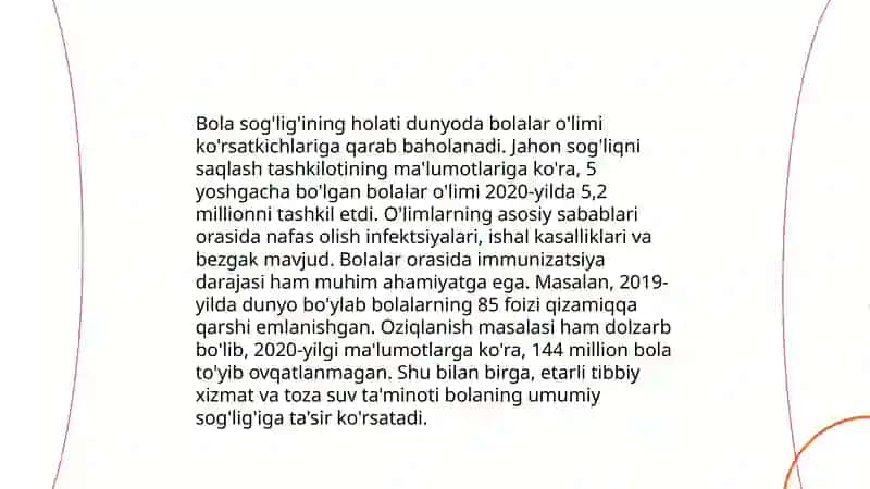 Bola sog'lig'ining holati 3