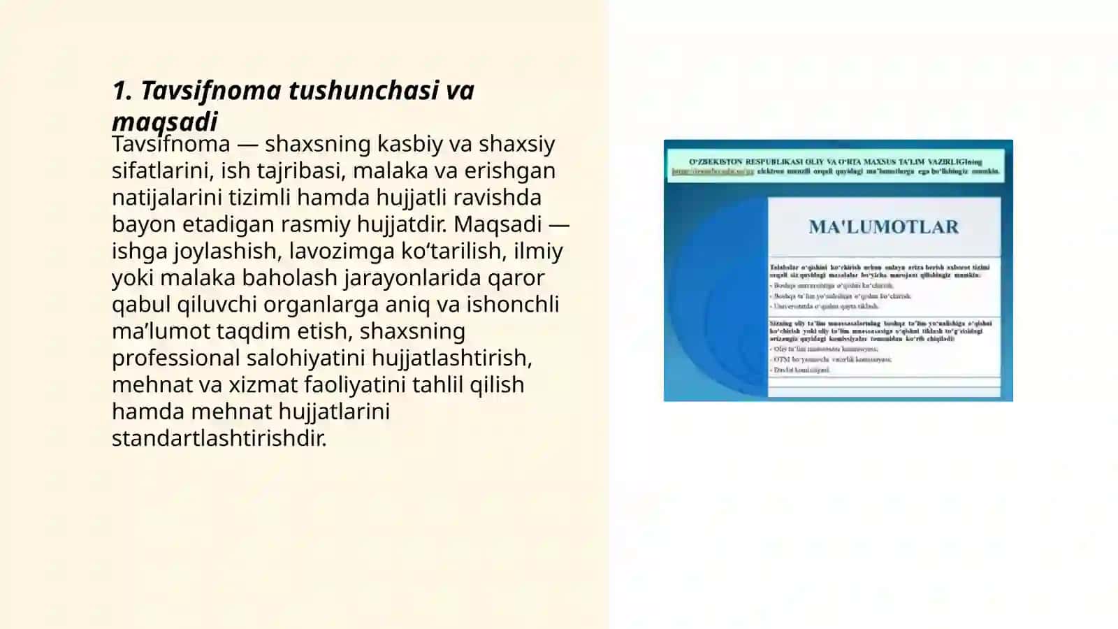 Tavsifnoma va tavsiyanoma 3
