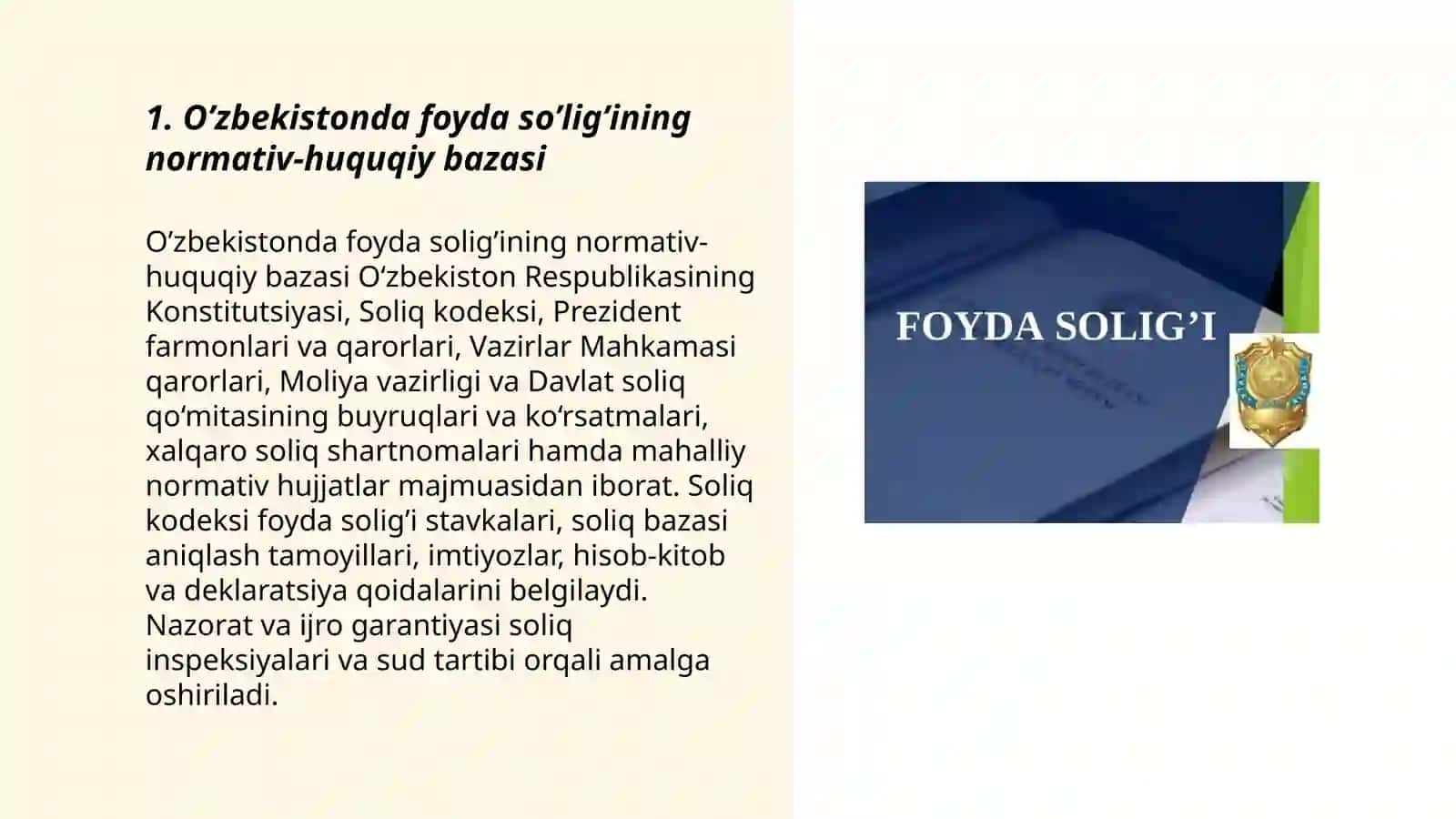 O’zbekistonda foyda so’lig’i 3