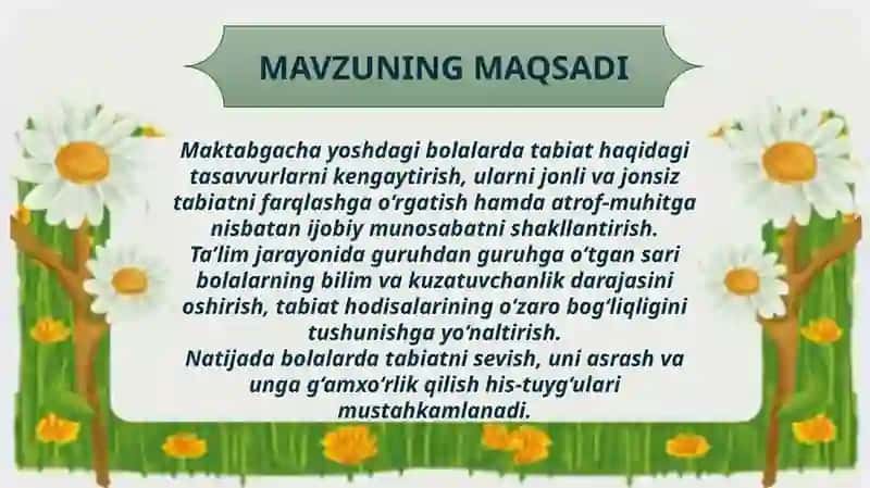 Tabiat bilan tanishtirishda guruhdan guruhga murakkablashuv jarayoni 3