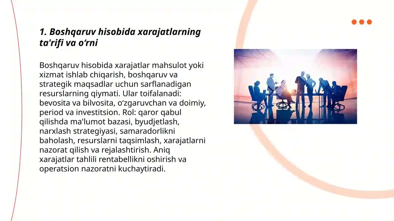 Boshqaruv hisobida xarajatlarning o‘rni va ularni boshqarish 3