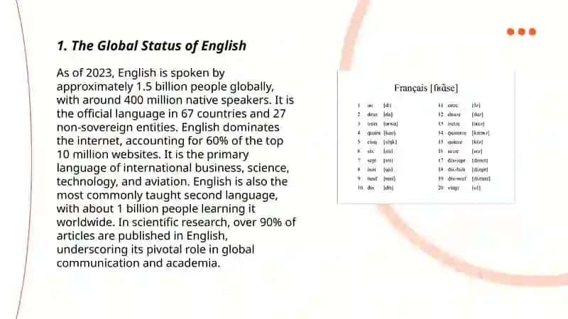 The Global Status of English 3