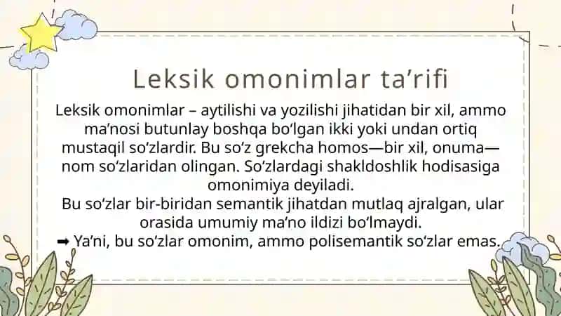Leksik omonimiya 3