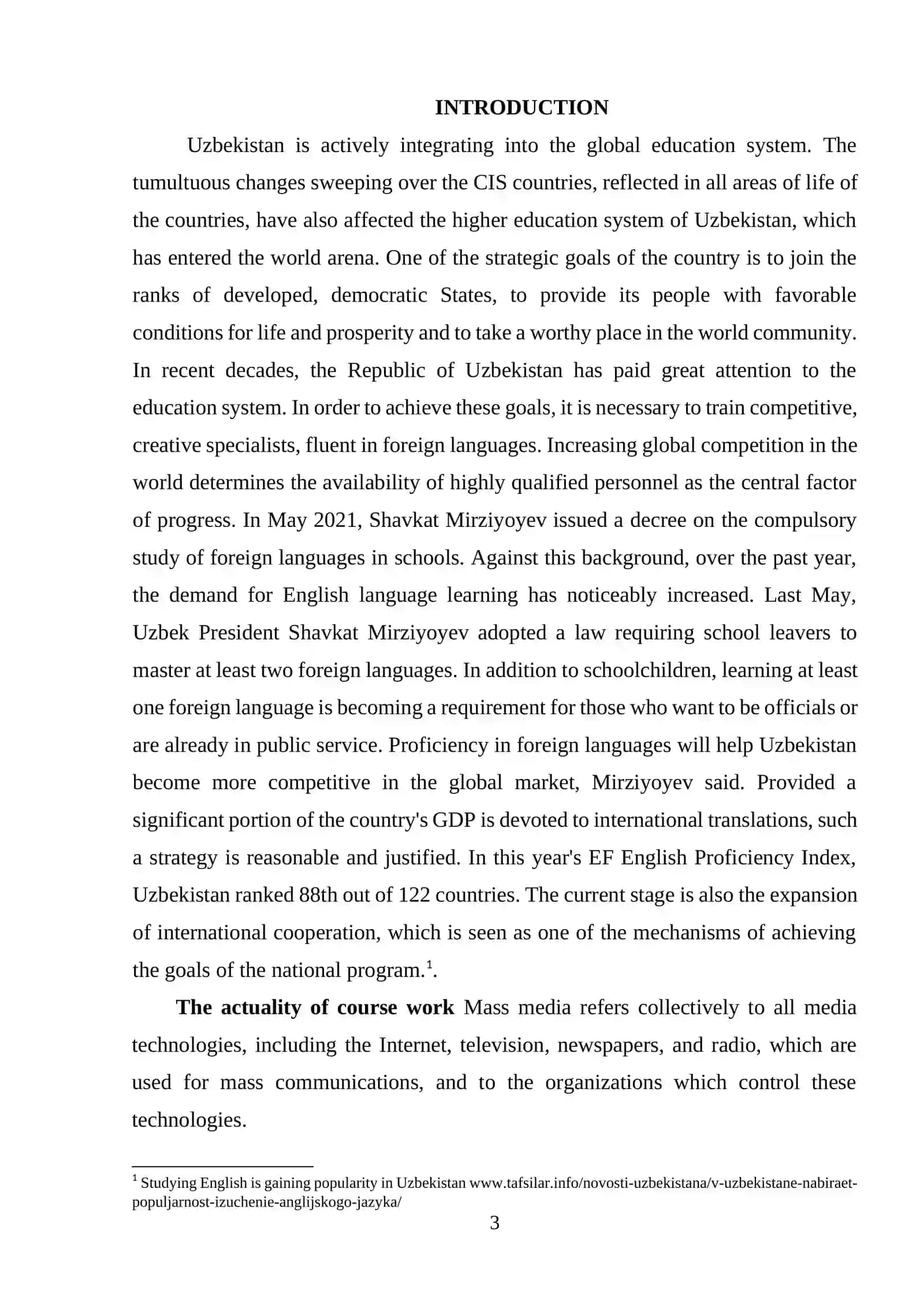 MASS MEDIA EFFECT ON TEACHING ENLISH FOR ACADEMIC PURPOSES 3