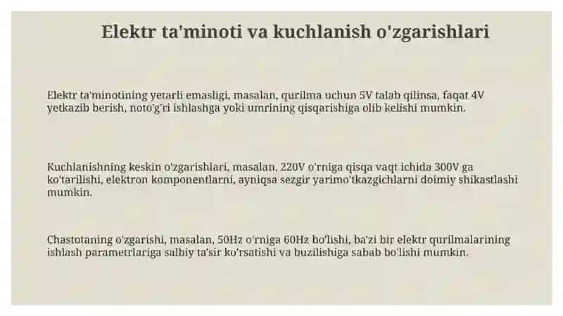 Elektron vositalariga ta'sir qiluvchi omillar 3