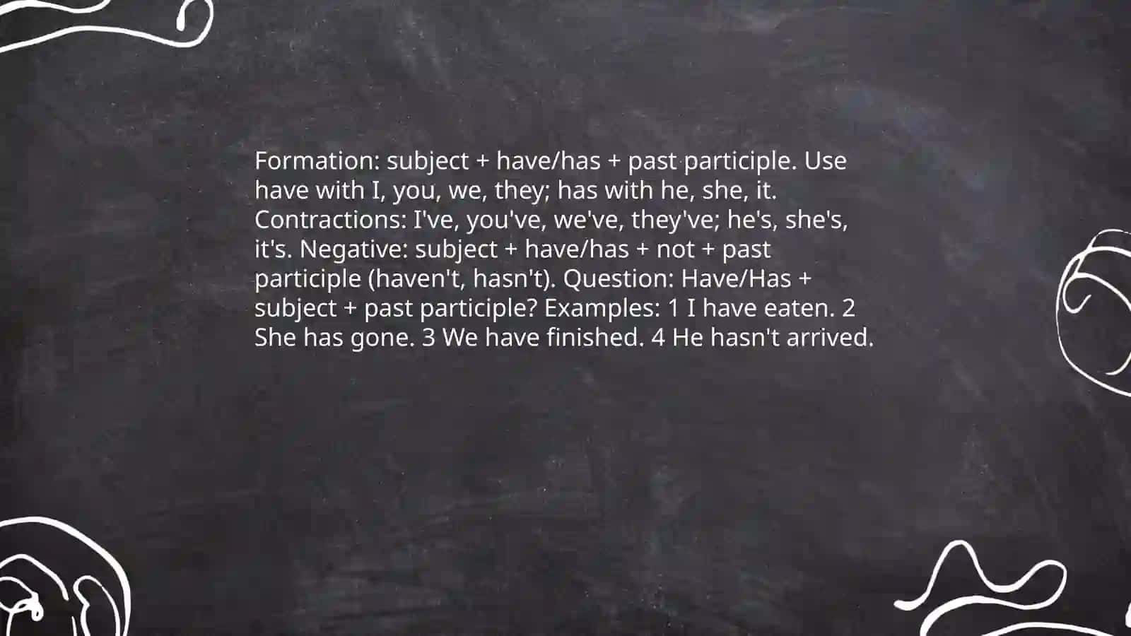 Present perfect tense 3