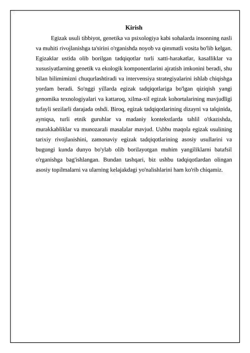 Egizaklar usuli: Tarixi, metodologiyasi va turlari 3
