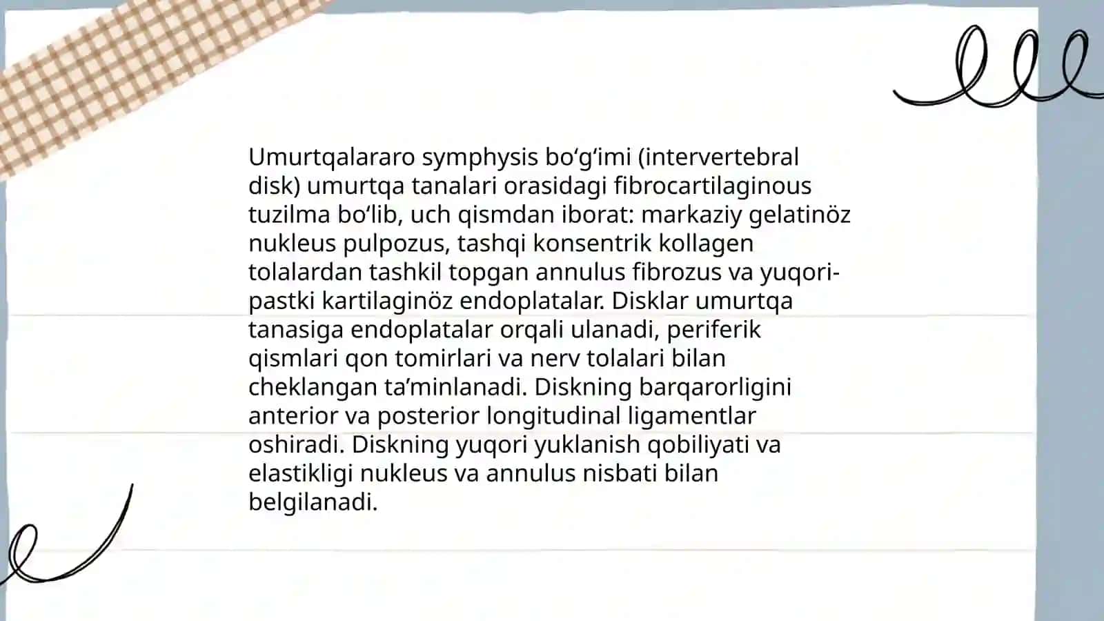 Umurtqalararo symphysis boʻgʻim 3