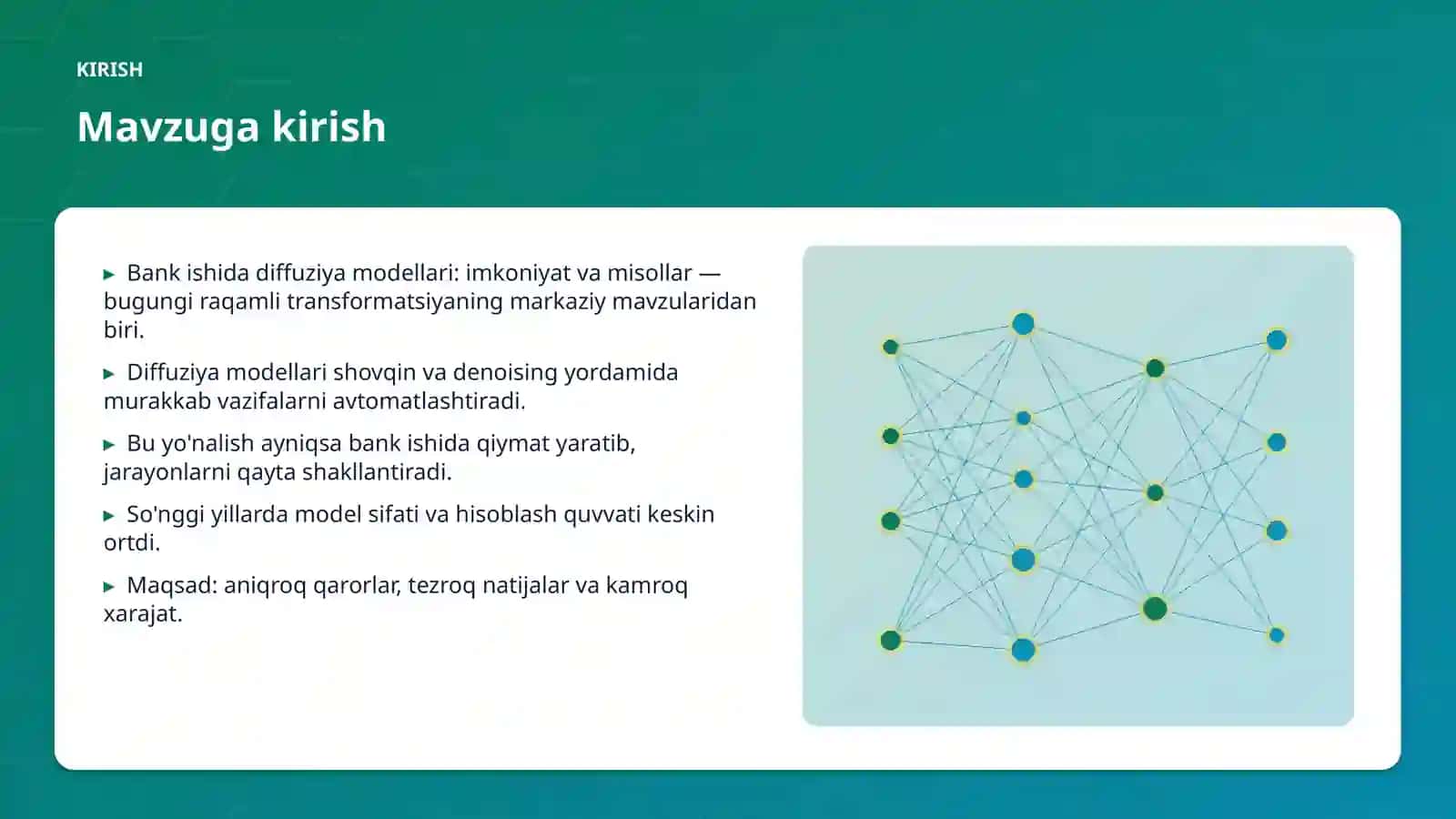 Bank ishida diffuziya modellari: imkoniyat va misollar 3