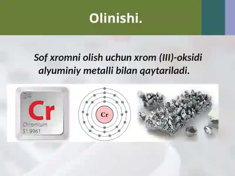 Xrom.Davriyjadvaldagio‘rni. Atomtuzilishivaayrimxossalari 3