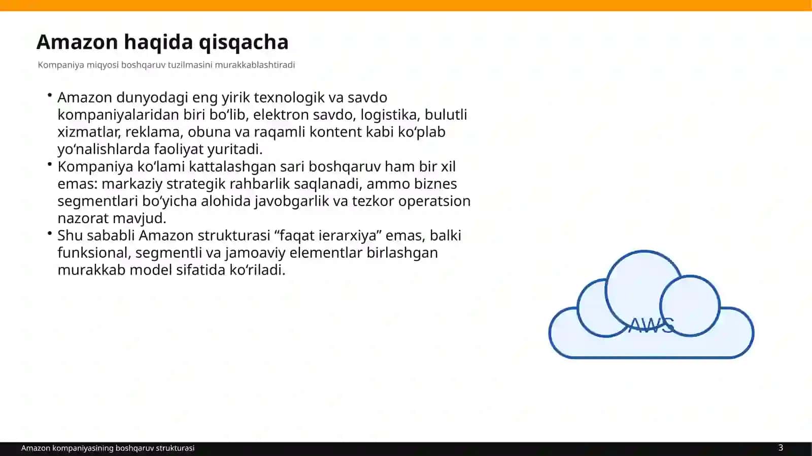 Amazon KOMPANIYASINING BOSHQARUV STRUKTURASI 3