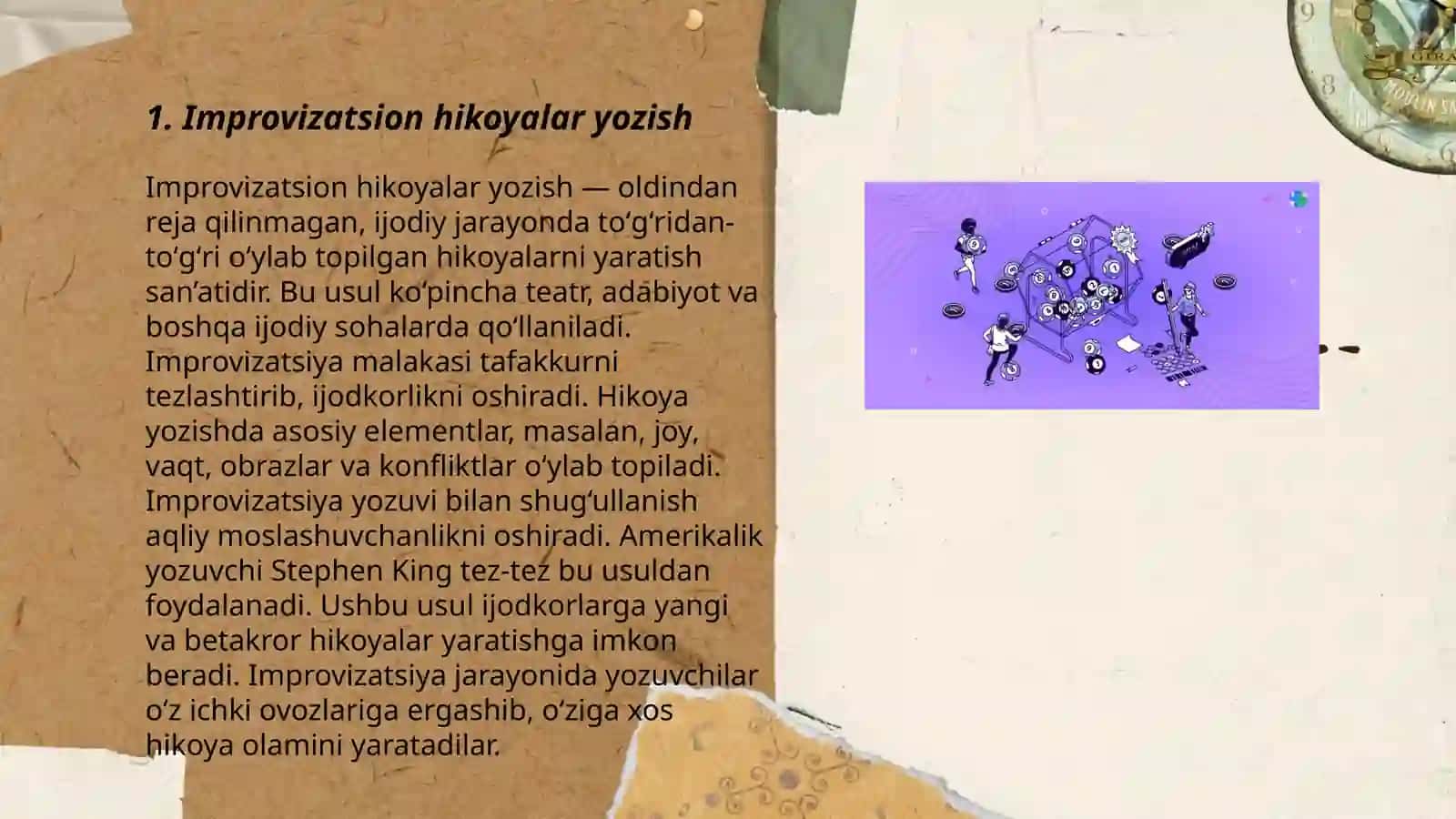 Improvizatsion hikoyalar yozish 3