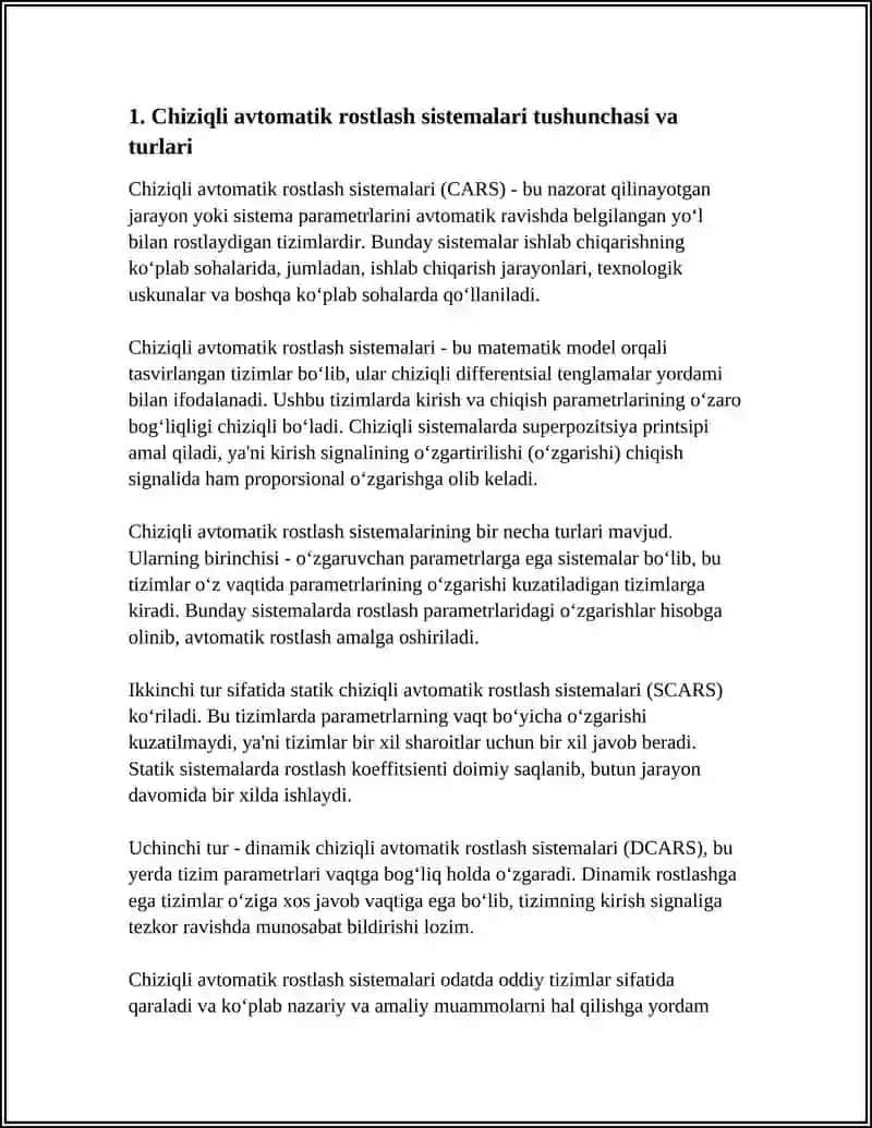 CHIZIQLI AVTOMATIK ROSTLASH SISTEMALARI 3