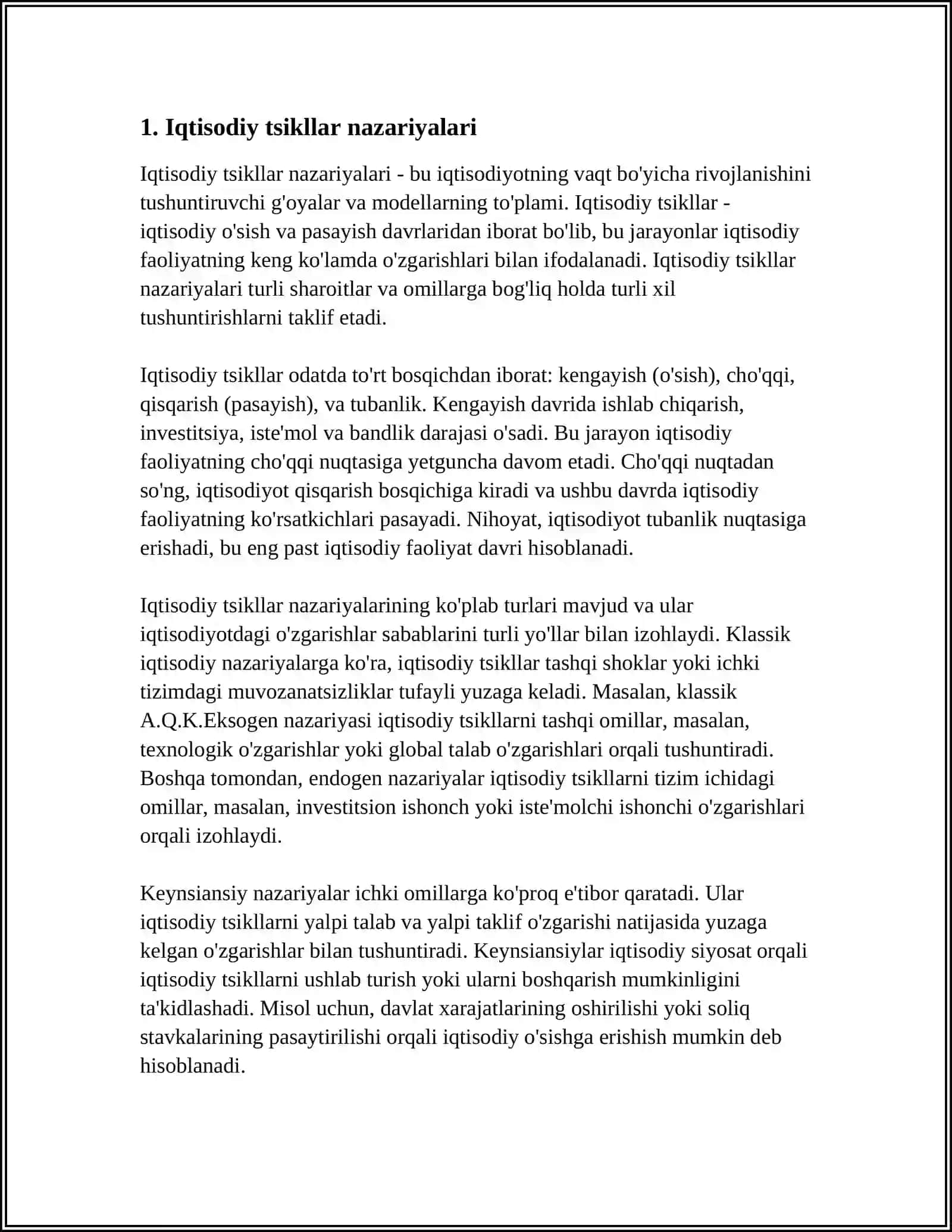 IQTISODIY RIVOJLANISHNING SIKLLIGI VA IQTISODIY SIKL NAZARIYALARI 3