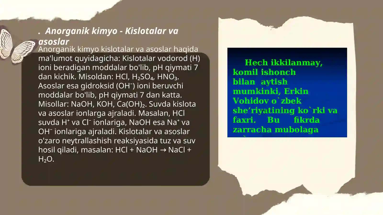 Anorganik kimyo - Kislotalar va asoslar 3