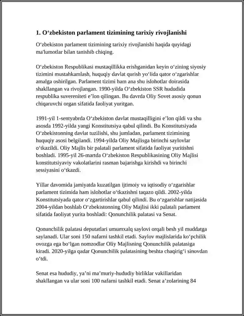 O‘ZBEKISTONDA PARLAMENT TIZIMI VA UNDAGI ISLOHOTLAR 3