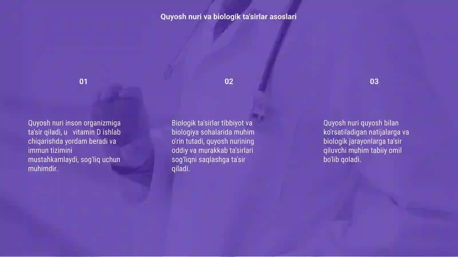 Quyosh nurining biologik ta’siri 3