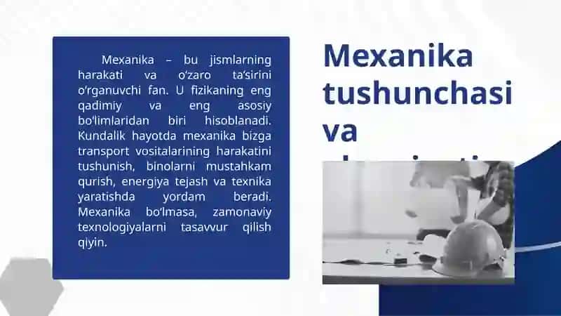 Mexanika tushunchasi va ahamiyati 3