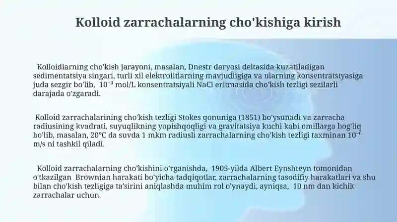 Kolloid zarrachalarning cho'kishiga oid asosiy tushunchalar 3