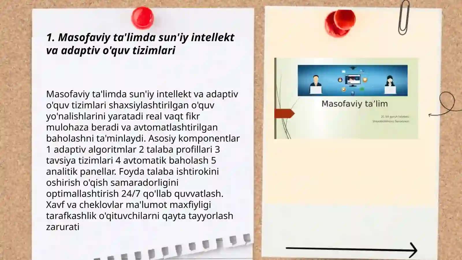 Masofaviy ta'limda sun'iy intellekt va adaptiv o'quv tizimlari 3