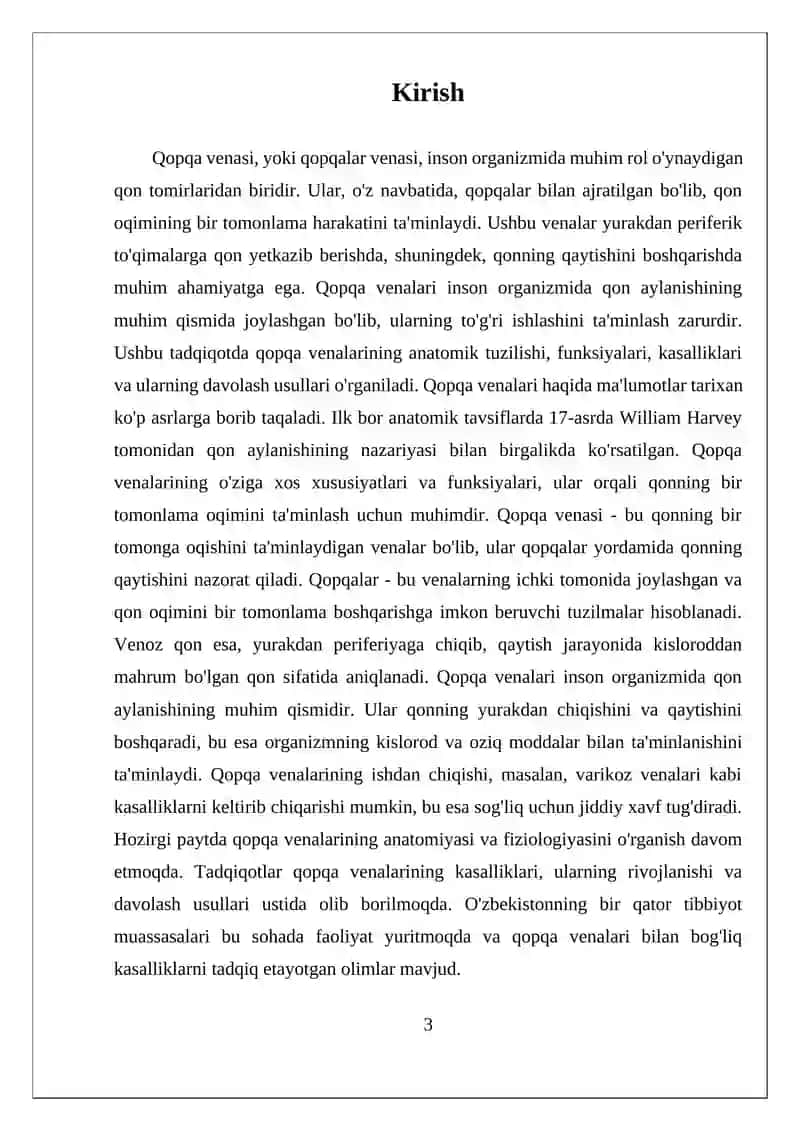 Qopqa venasi, uning hosil bulishi 3