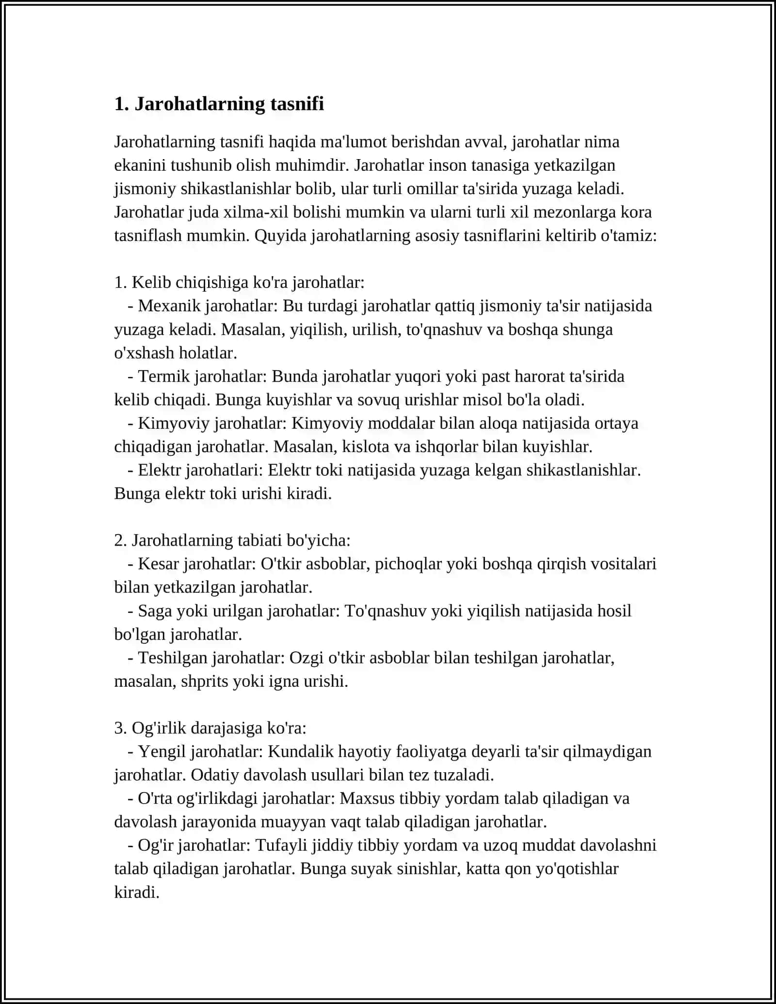 JAROHATLARNI TADQIQ QILISH TURLARI 3