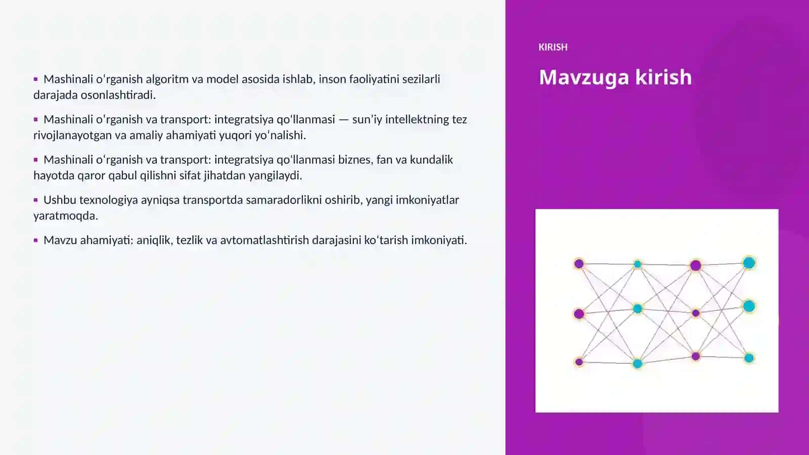 Mashinali oʻrganish va transport: integratsiya qo'llanmasi 3