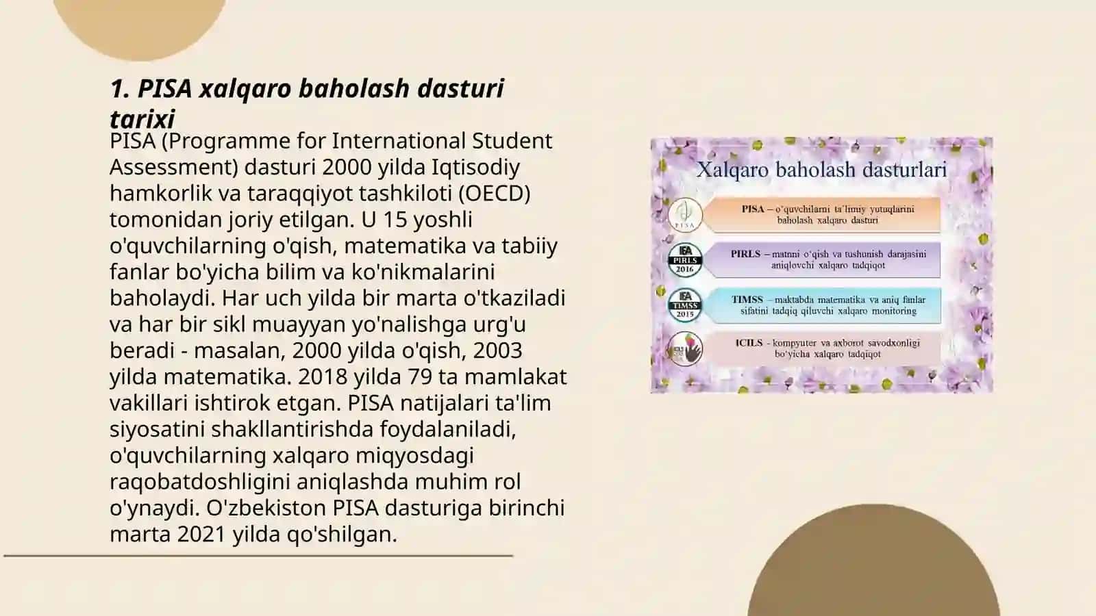 PISA xalqaro baholash dasturi togrisida 3