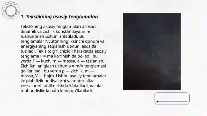 Tekslikning turli hil tenglamalari 3
