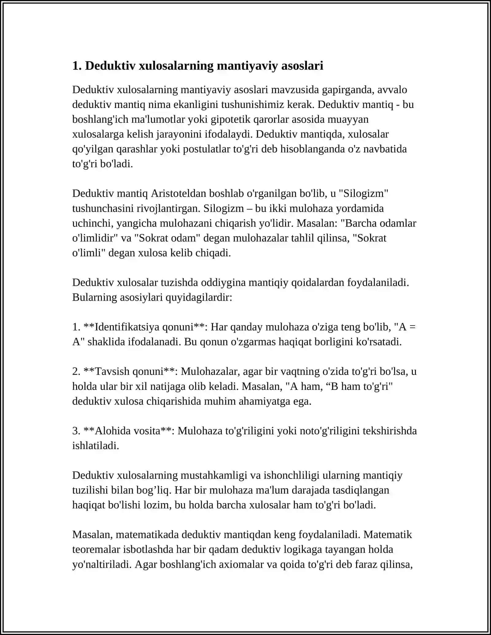 DEDUKTIV XULOSALARNING UMUMIY PRINSIPLARI 3