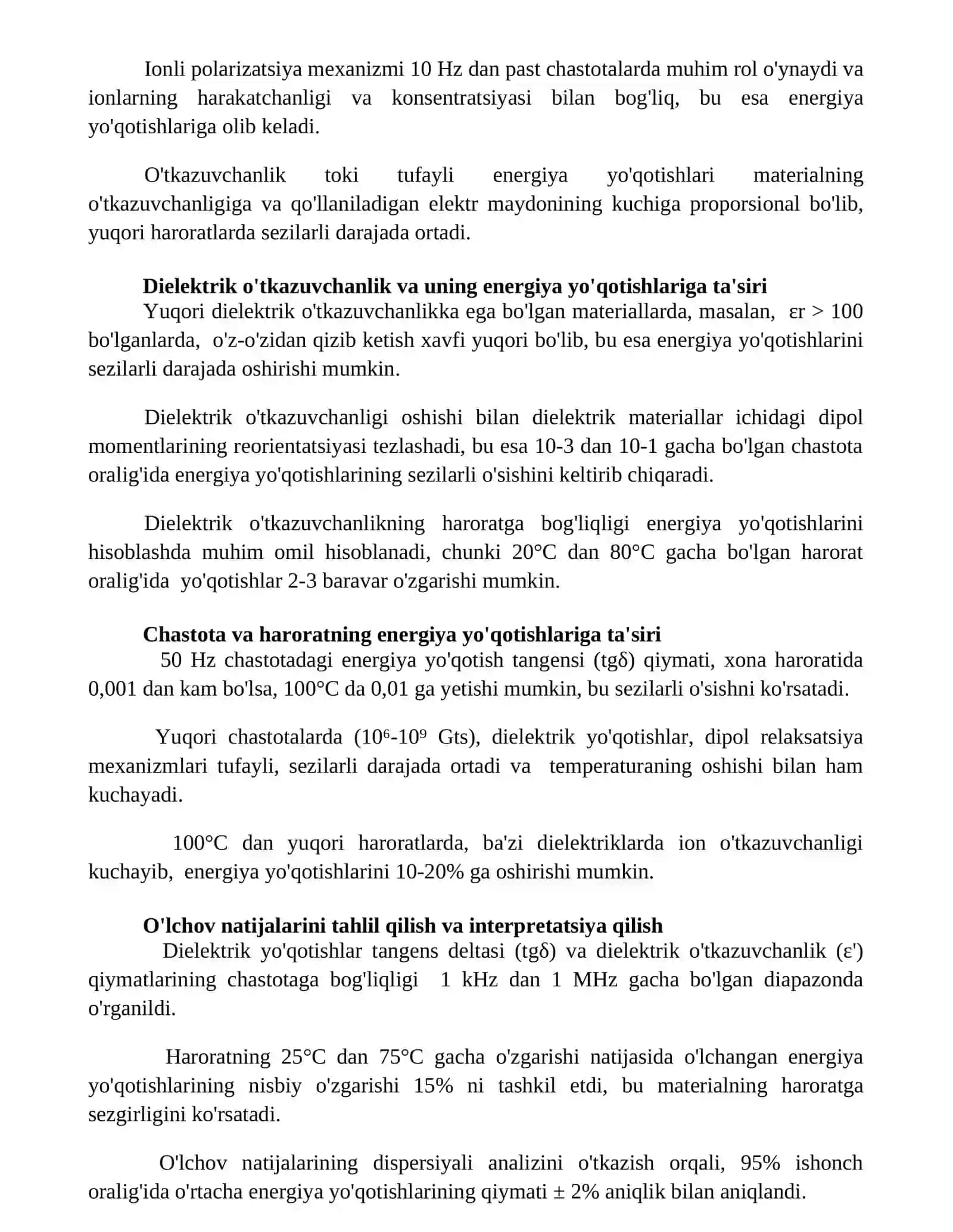 Qattiq dielektriklarda energiya isrofin aniqlash 3