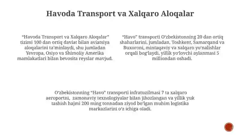 Havoda Transport va Xalqaro Aloqalar 3
