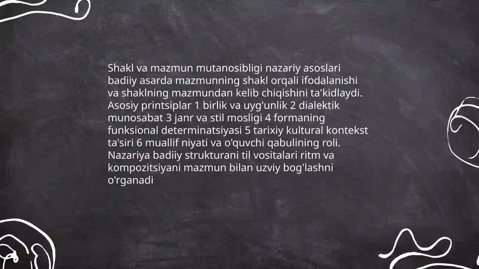 Badiiy asar shakl va mazmunning mutanosibligi 3