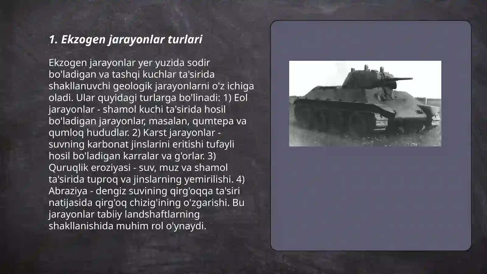 Ekzogen jarayonlar:nurash va relyef 3