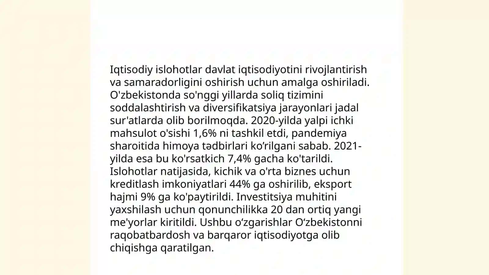 Iqtisodiy islohotlar 3