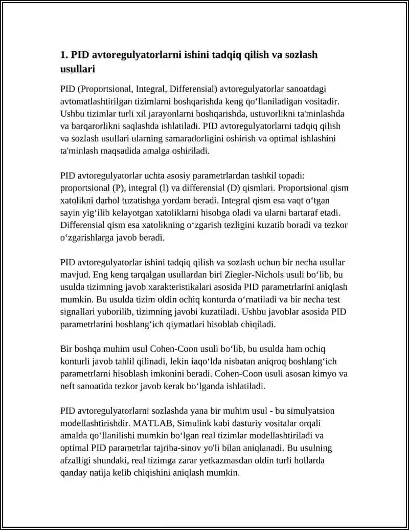 AVTOREGYATORLARNI ISHINI TADQIQ QILISH 3