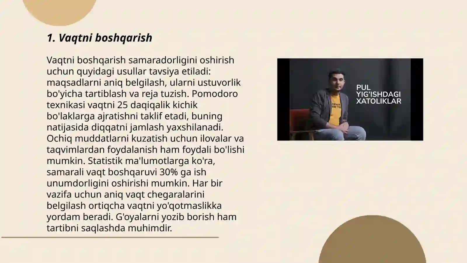 Ishdagi Shaxsiy Samaradorlik 3
