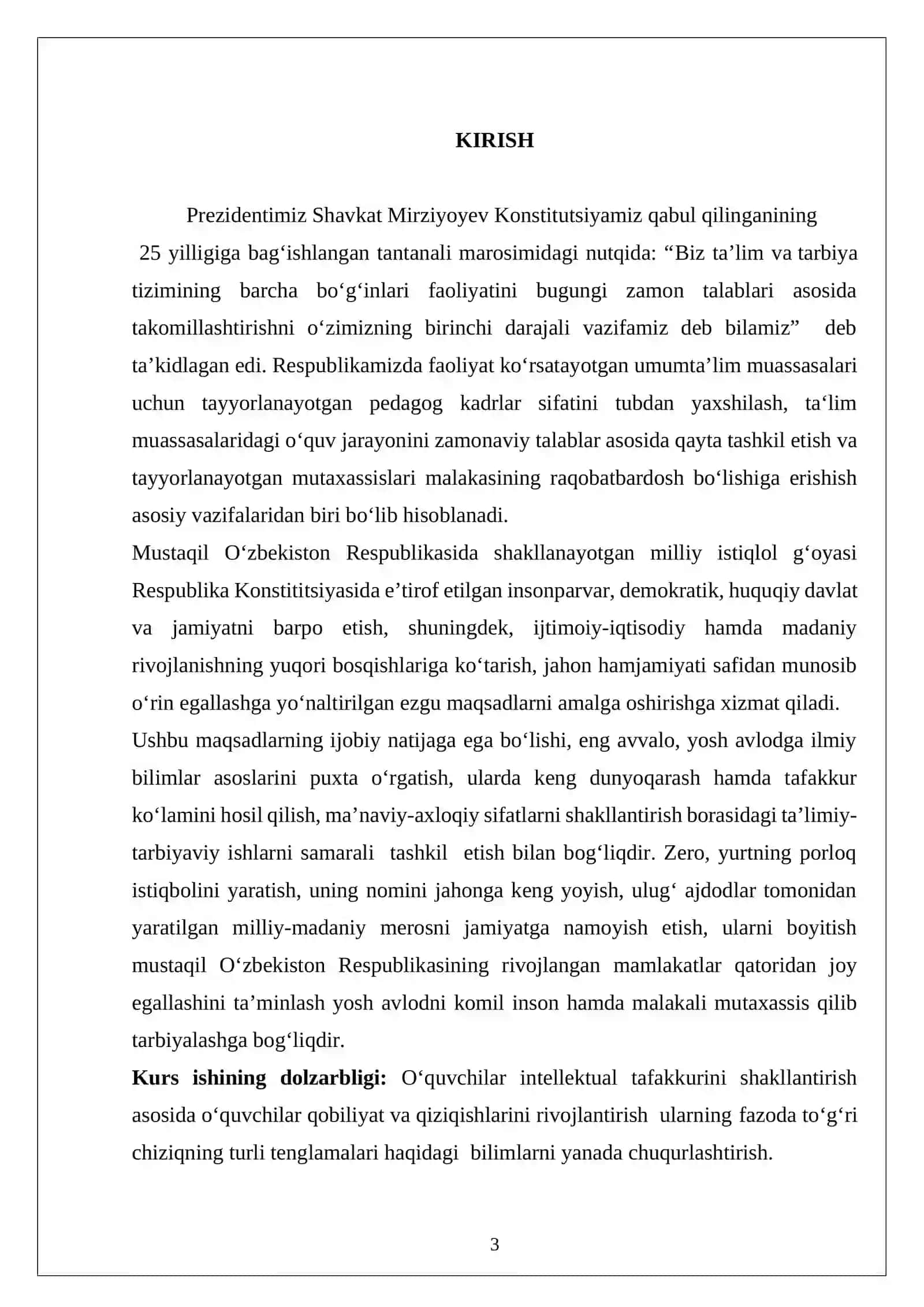 Algebraik chiziq va uning tartibi. To'g'ri chiziqning turli tenglamalari 3