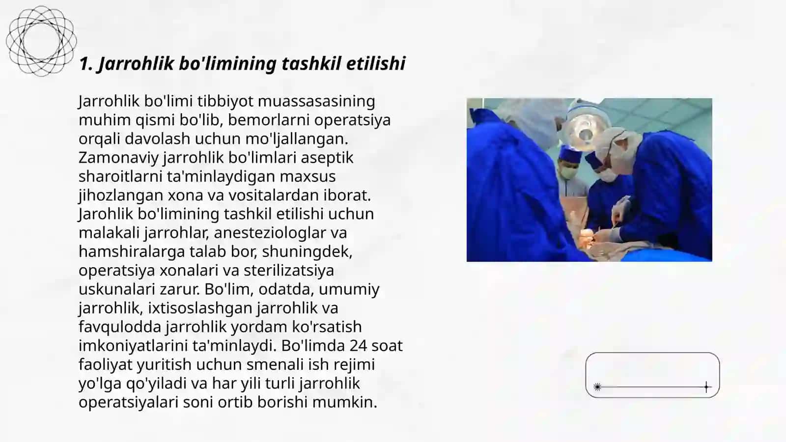 Jarrohlik boʻlimining tuzilishi va ish tartibi 3
