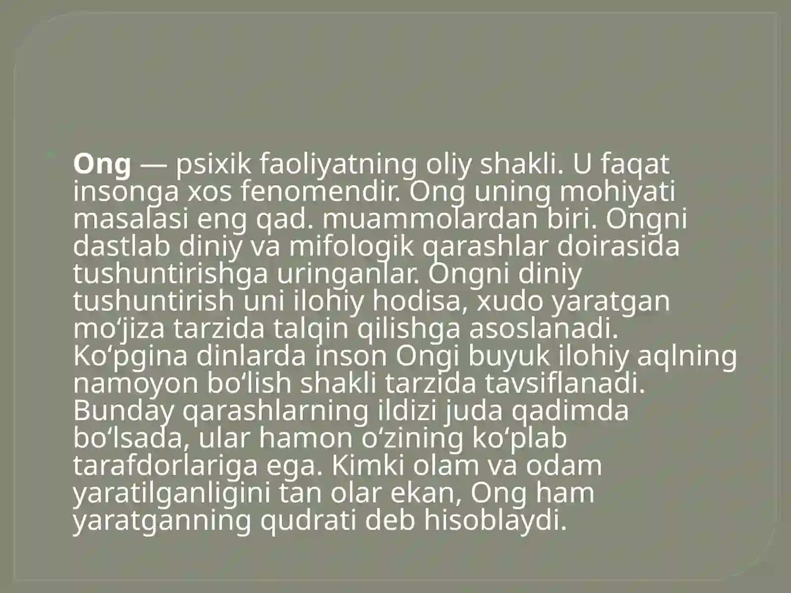 Ongtushunchasi,ongshakllari 3