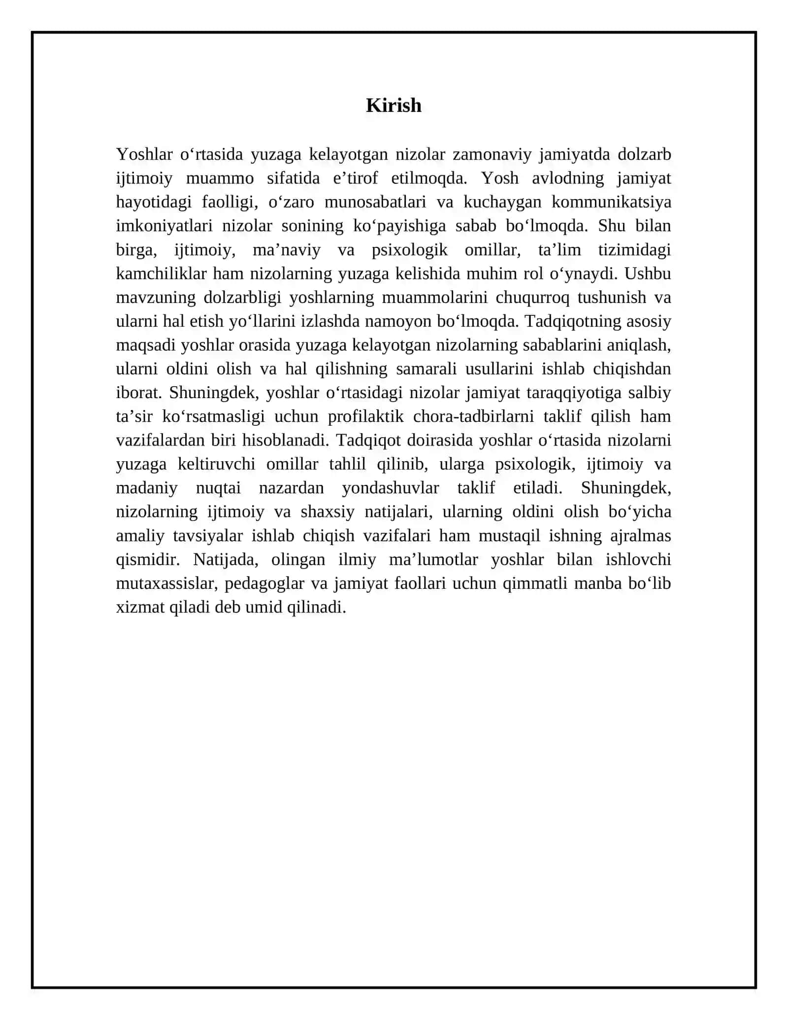 Yoshlar oʻrtasida nizolar 3